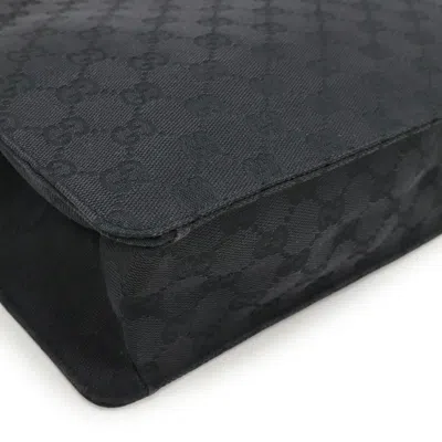 Pre-owned Gucci Gg Canvas Black Canvas Leather Shoulder Bag ()