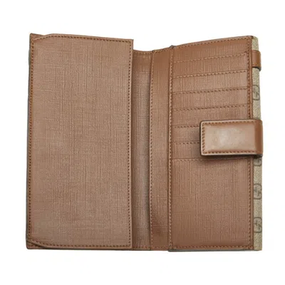 Pre-owned Gucci Gg Supreme Beige Brown Gg Supreme Wallet (bi-fold) ()