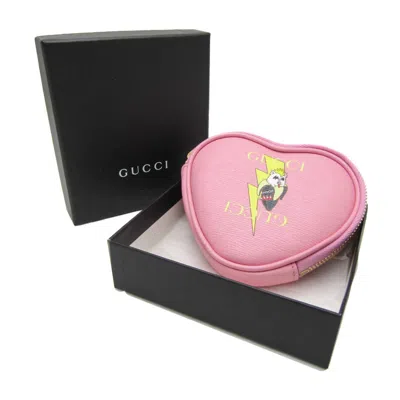 Pre-owned Gucci Heart Pink Leather Wallet  ()