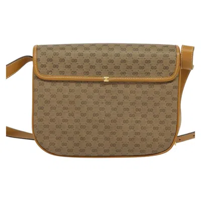 Pre-owned Gucci Micro Small Gg Canvas Brown Canvas Shoulder Bag ()