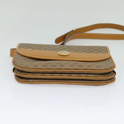Pre-owned Gucci Micro Small Gg Canvas Brown Canvas Shoulder Bag ()