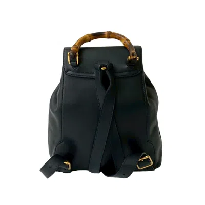 Pre-owned Gucci Navy Leather Backpack ()