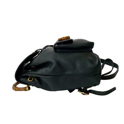 Pre-owned Gucci Navy Leather Backpack ()