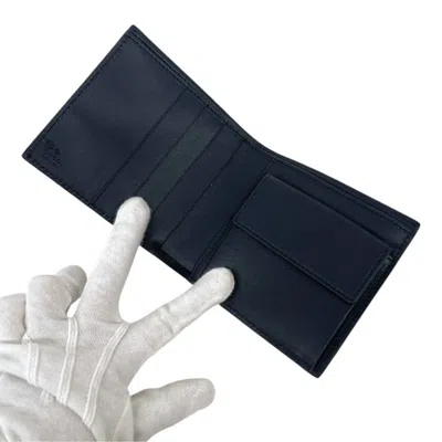 Pre-owned Gucci Navy Leather Wallet (bi-fold) () In Blue