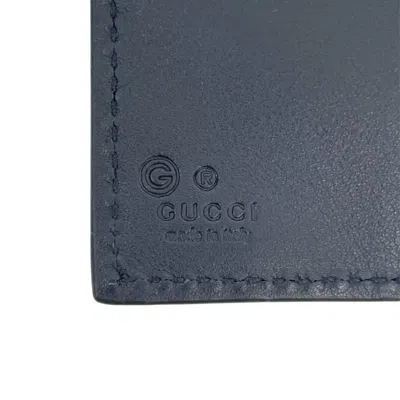 Pre-owned Gucci Navy Leather Wallet (bi-fold) () In Blue