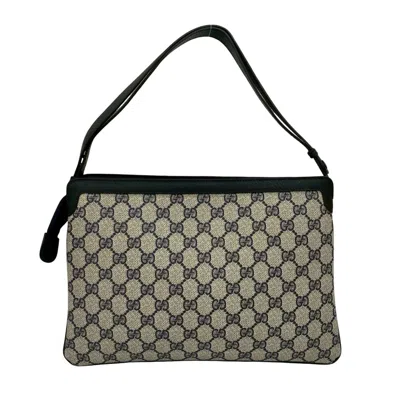 Pre-owned Gucci Navy Red Color Leather Pvc Pochette Shoulder Bag ()