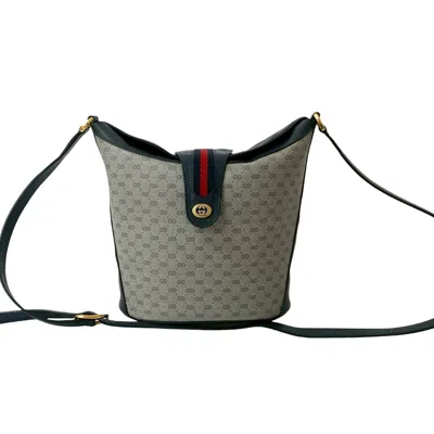 Pre-owned Gucci Navy Red Color Leather Pvc Shoulder Bag ()