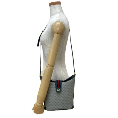 Pre-owned Gucci Navy Red Color Leather Pvc Shoulder Bag ()