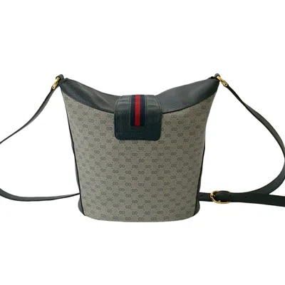 Pre-owned Gucci Navy Red Color Leather Pvc Shoulder Bag ()