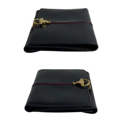 Pre-owned Gucci Navy Wine Leather Wallet (bi-fold) ()