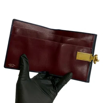 Pre-owned Gucci Navy Wine Leather Wallet (bi-fold) ()