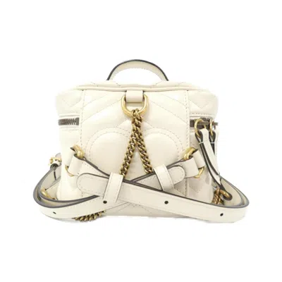 Pre-owned Gucci Off-white Leather Backpack ()