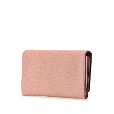 Pre-owned Gucci Pink Leather Coin Purse/coin Case ()