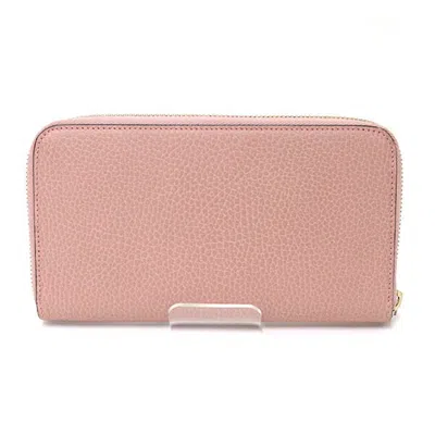 Pre-owned Gucci Pink Leather Long Wallet (bi-fold) ()