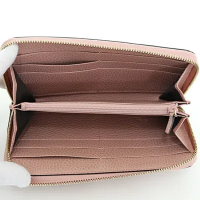 Pre-owned Gucci Pink Leather Long Wallet (bi-fold) ()