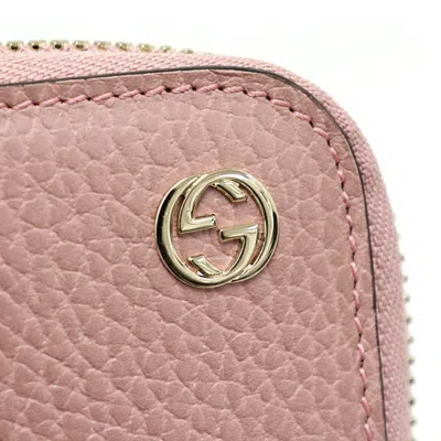 Pre-owned Gucci Pink Leather Long Wallet (bi-fold) ()