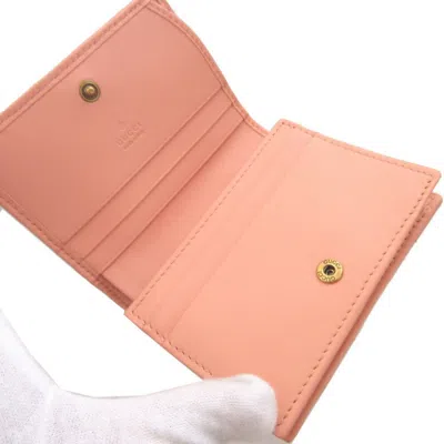 Pre-owned Gucci Pink Leather Wallet (bi-fold) ()