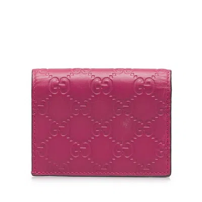Pre-owned Gucci Pink Leather Wallet (bi-fold) ()