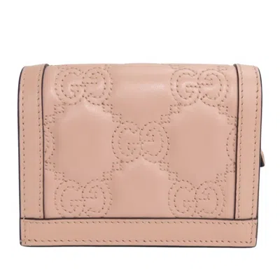 Pre-owned Gucci Pink Leather Wallet (bi-fold) ()
