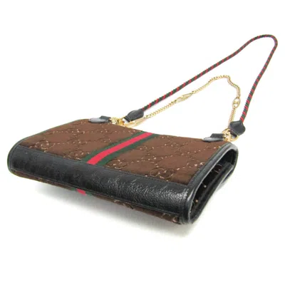 Pre-owned Gucci Rajah Brown Suede Shoulder Bag ()