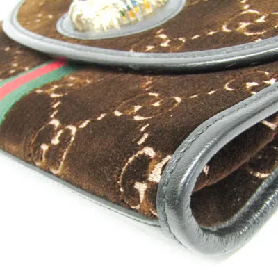 Pre-owned Gucci Rajah Brown Suede Shoulder Bag ()