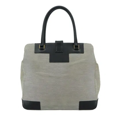 Pre-owned Gucci Square G Grey Canvas Tote Bag ()
