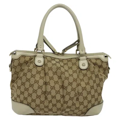 Pre-owned Gucci Sukey Beige Canvas Tote Bag ()