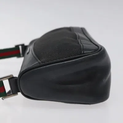 Pre-owned Gucci Web Black Canvas Clutch Bag ()
