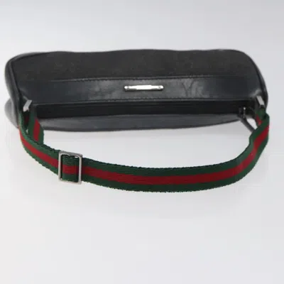 Pre-owned Gucci Web Black Canvas Clutch Bag ()