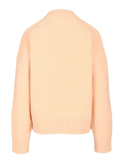 Ami Alexandre Mattiussi Ami Paris Powder Pink Wool Blend Sweater Ami De Coeur Men