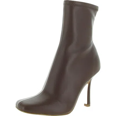 Steve Madden Katerina Womens Vegan Leather Square Toe Mid-calf Boots In Brown