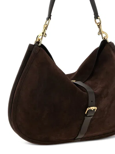 Etro Suede Shoulder Bag In Brown