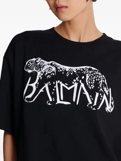 Balmain Leopard Print Cotton T-shirt