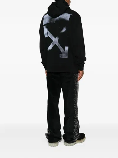 Off-white Hooded Sweatshirt Featuring Graphic Print