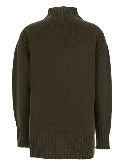 Tom Ford Long-sleeved Mock Neck Cashmere Sweater In Green
