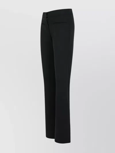 Courrèges Wool Blend Trousers With Belt Loops And Pockets In Black