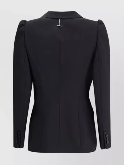 Alexander Mcqueen Tailored Jacket With Notched Lapels And Padded Shoulders In Black