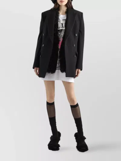 Dolce & Gabbana Double-breasted Jacket Structured Shoulders In Black