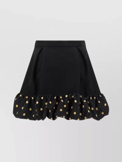 Moschino Midi Skirt With Polka Dots And Ruffles In Black