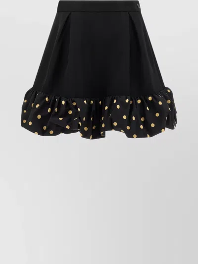 Moschino Midi Skirt With Polka Dots And Ruffles In Black