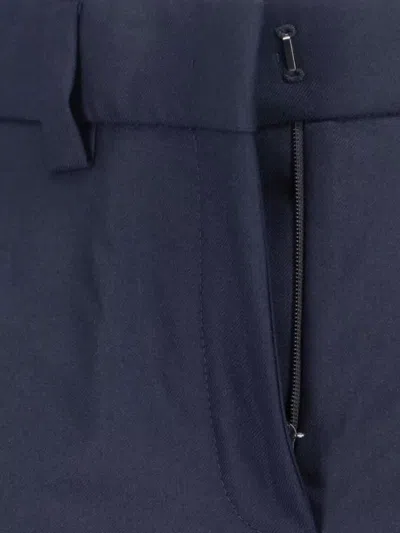 Incotex Wide-leg Virgin Wool Trousers With Mid-rise Waist And Tailored Finish In Blue