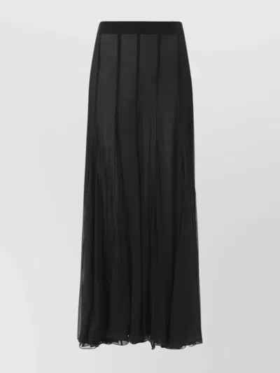 Chloé Maxi Skirt With Sheer Overlay And Flowy Design In Black