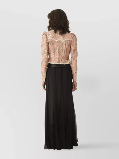 Chloé Maxi Skirt With Sheer Overlay And Flowy Design In Black