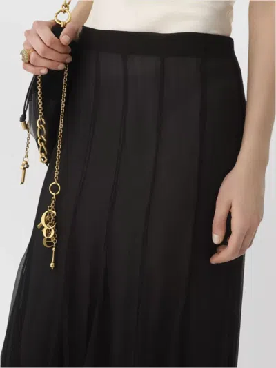 Chloé Maxi Skirt With Sheer Overlay And Flowy Design In Black