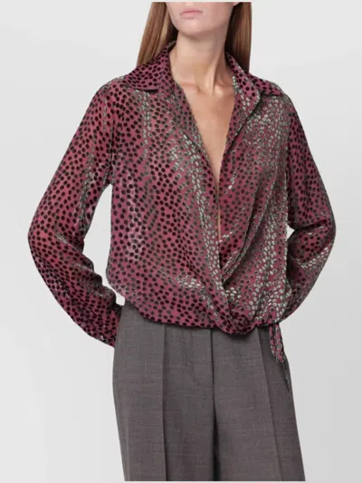 Dries Van Noten Pink Polka Dot Silk Blend Shirt Women In Multi