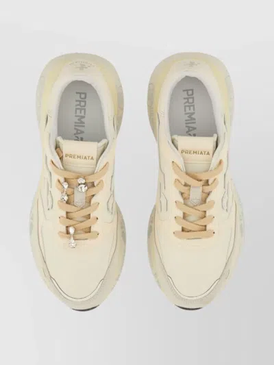 Premiata Low-top Round Toe Sneakers With Rubber Sole In Multi