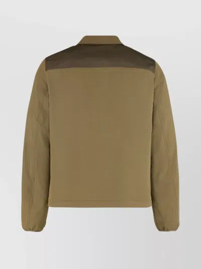 Moncler Green Regular Solid Shirt In Brown