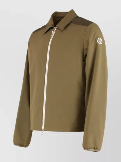 Moncler Green Regular Solid Shirt In Brown