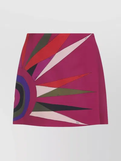 Pucci High Waist Mini Skirt With Graphic Print In Multi