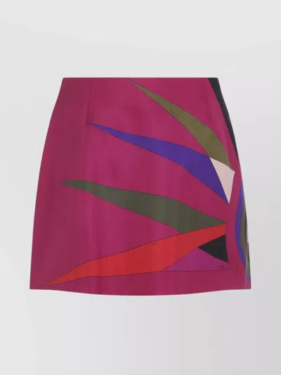 Pucci High Waist Mini Skirt With Graphic Print In Multi